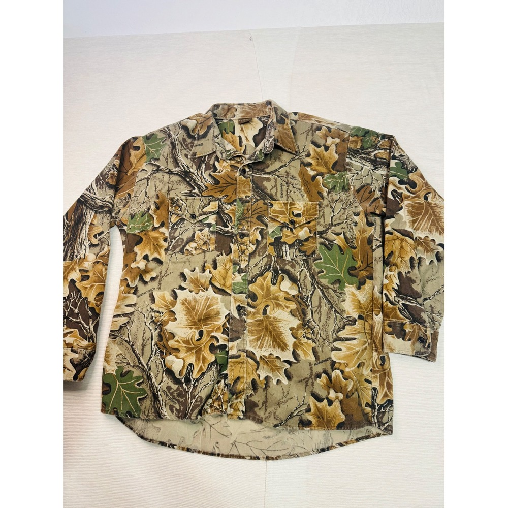 Vintage Classics Camo Button Down Shirt Mens XL Advantage Leaf Made in USA